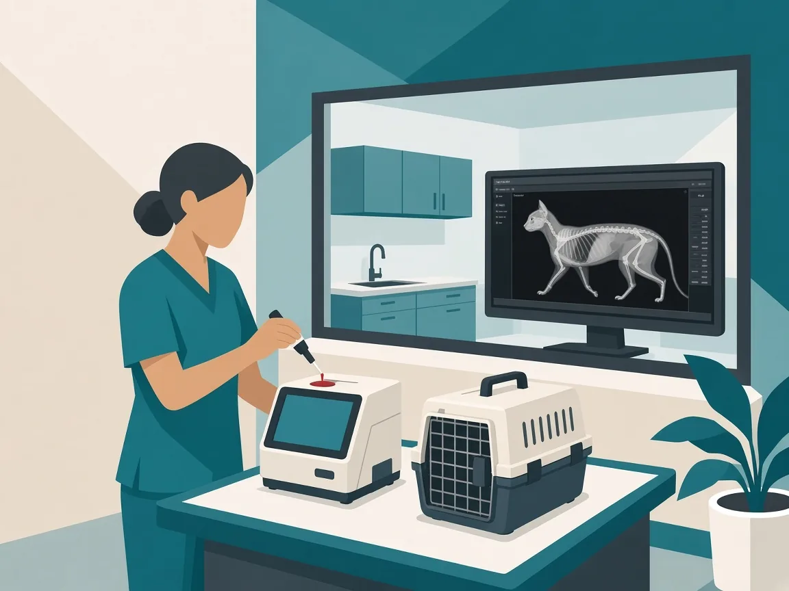 Illustration of in-house laboratory testing and diagnostic imaging